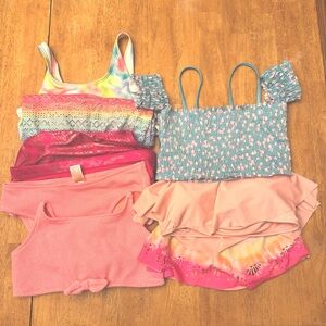 {LOT 9 Pcs} Girl's Swimsuit Sets & Tops XL 14/16 Cat & Jack, Art Class, Place +